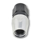 Russell Performance -12 AN Black/Silver Straight Full Flow Hose End