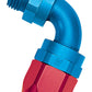 Russell Performance -10 AN Red/Blue 90 Degree Swivel Dry Sump Hose End (-10 Port 7/8in-14 Thread)