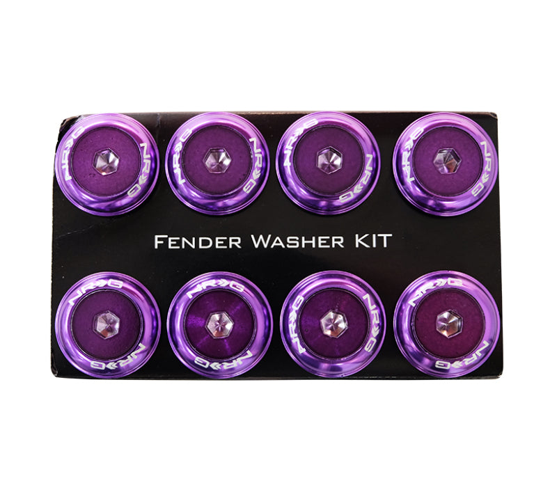 NRG Fender Washer Kit w/Color Matched M8 Bolt Rivets For Plastic (Purple) - Set of 8