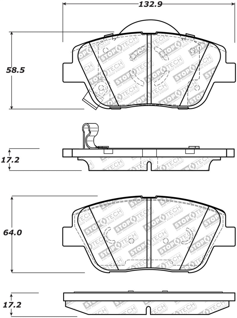 StopTech 09-15 Hyundai Sonata Street Select Front Brake Pads