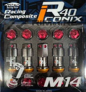 Project Kics R40 Iconix 14x1.50 Classical Lock & Lug Nuts 16+4 (Red Cap)