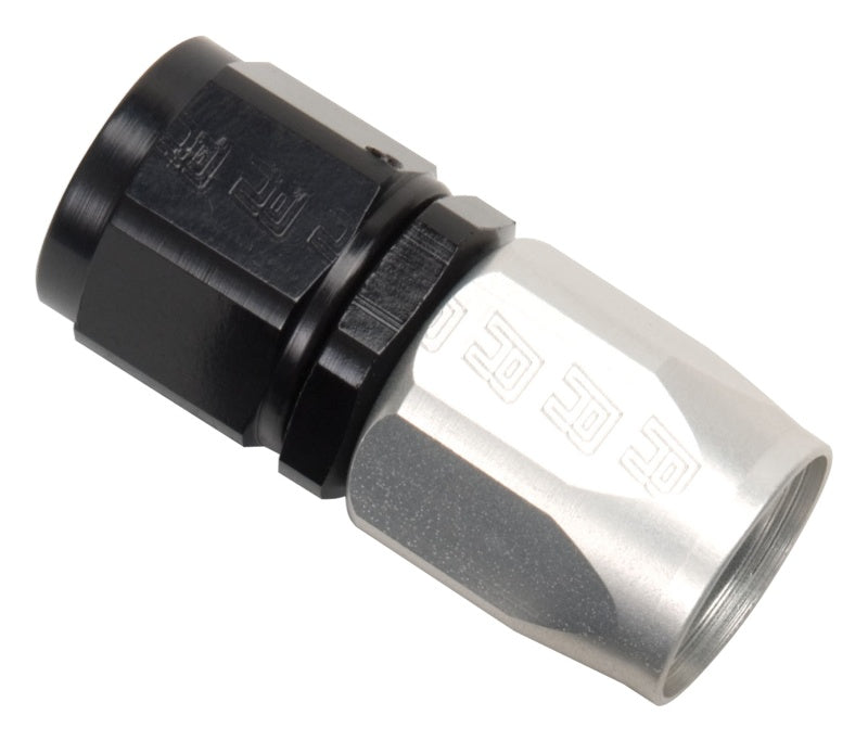 Russell Performance -6 AN Black/Silver Straight Full Flow Hose End