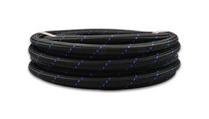 Vibrant -4 AN Two-Tone Black/Blue Nylon Braided Flex Hose (10 foot roll)