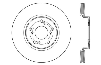 StopTech Cyro Drilled Sport Brake Rotor Front Left 13+ Honda Accord