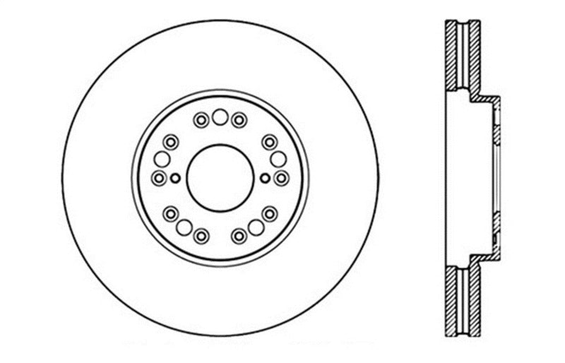 StopTech 93-05 Lexus GS 300/350/400/430/450H / 00-05 IS250/300/350 Front Right Drilled Rotor