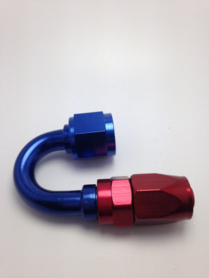 Fragola -12AN Fem x -16AN 180 Degree Expanding Hose End - Blue/Red