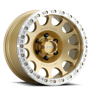 Method MR105 Beadlock 17x9 -38mm Offset 6x5.5 3.50in BS 108mm CB - Gold Wheel