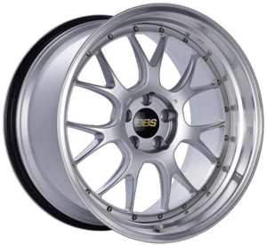 BBS LM-R 19x8.5 5x120 ET28 Diamond Silver Center Diamond Cut Lip Wheel -82mm PFS/Clip Required