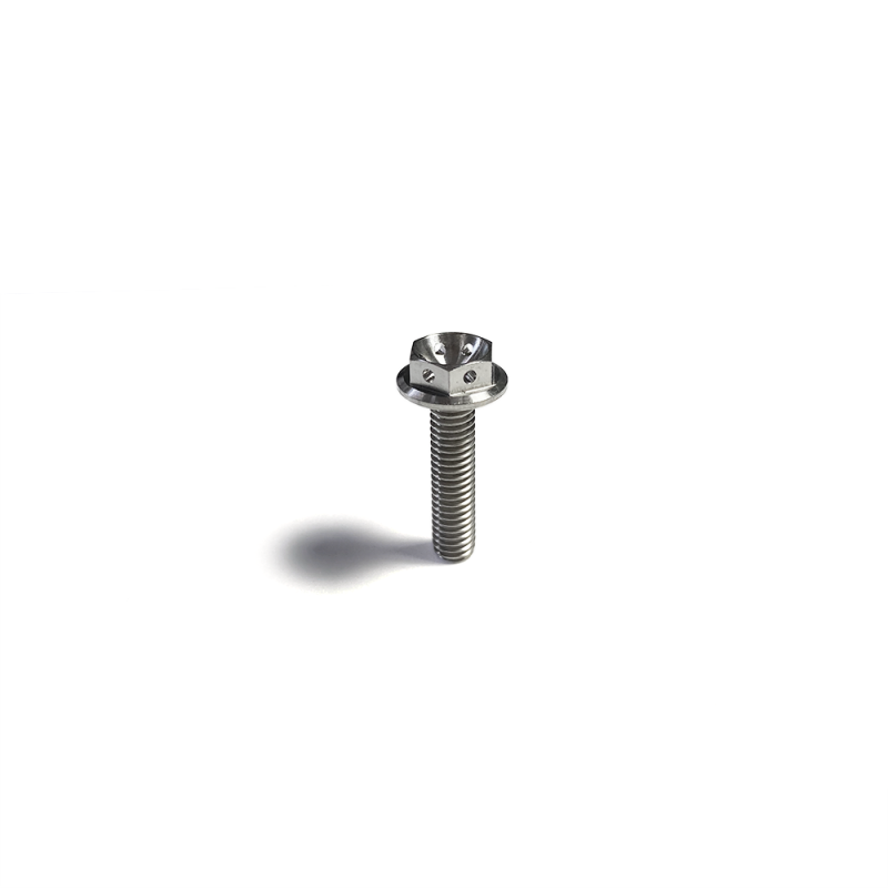 Ticon Industries Titanium Bolt Flanged M6x30x1TP 10mm 6pt Head Drilled