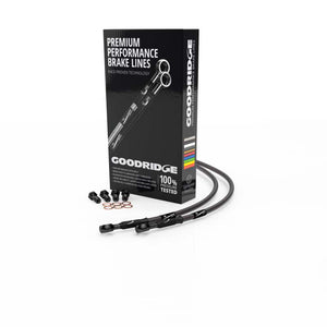 Goodridge 83-88 BMW K100/K100RS/K100RT Carbon Front SS Brake Lines w/Black Fittings