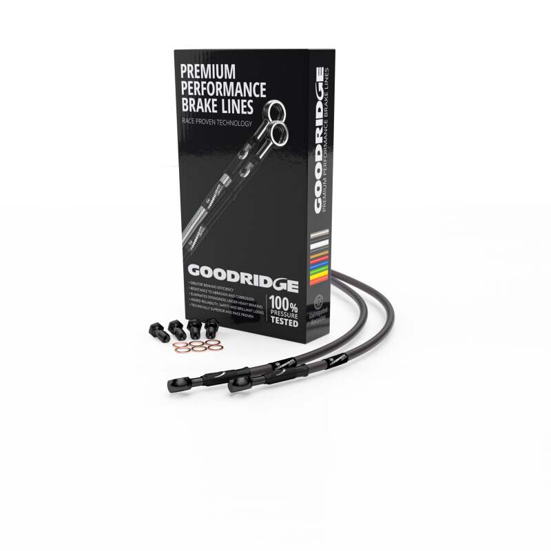 Goodridge 09-16 Yamaha R1 Non ABS Carbon Rear SS Brake Lines w/Black Fittings