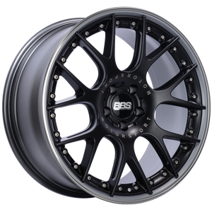 BBS CH-RII 20x9.5 5x112 ET25 Satin Black Center Platinum Lip SS Rim Prot Wheel -82mm PFS/Clip Req