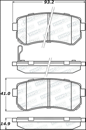 StopTech 10-13 Kia Forte Koup Street Performance Front Brake Pads