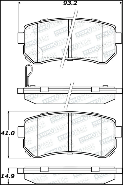 StopTech 10-13 Kia Forte Koup Street Performance Front Brake Pads