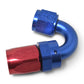 Russell Performance -8 AN Red/Blue 150 Degree Full Flow Swivel Hose End (With 3/4in Radius)