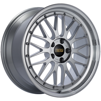 BBS LM 19x9 5x112 ET42 Diamond Silver Center Diamond Cut Lip Wheel -82mm PFS/Clip Required