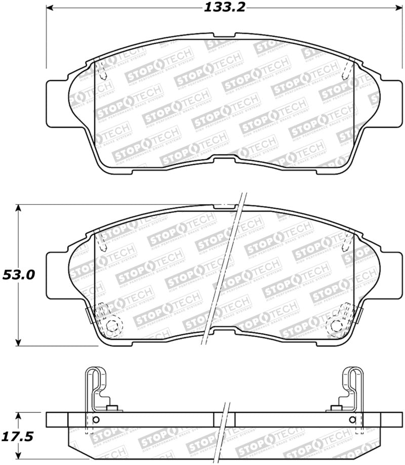 StopTech Sport Brake Pads w/Shims & Hardware - Front