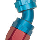 Russell Performance -12 AN Red/Blue 45 Deg Full Flow Swivel Pipe Thread Hose End (With 1/2in NPT)