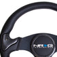 NRG Carbon Fiber Steering Wheel (350mm) Blk Frame Blk Stitching w/Rubber Cover Horn Button