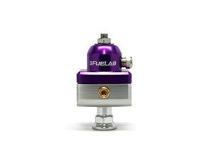 Fuelab 575 Carb Adjustable Mini FPR Blocking 10-25 PSI (1) -6AN In (2) -6AN Out - Purple