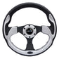 NRG Reinforced Steering Wheel (320mm) Blk w/Silver Trim & 5mm 3-Spoke