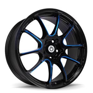 Konig Illusion 18x8 5x114.3 ET45 Black/Ball Cut Blue