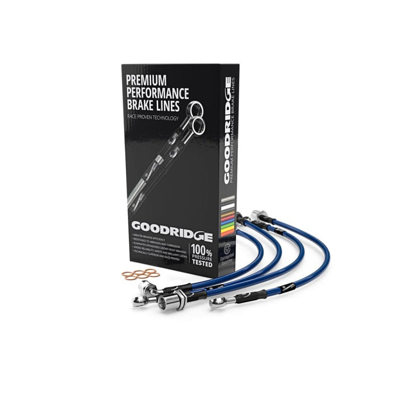 Goodridge 14-18 Subaru Forester 2.0L Stainless Steel Brake Lines - Electric Blue