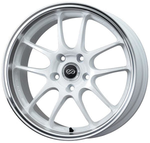 Enkei PF01SS 17x9 5x114.3 48mm Offset 75mm Bore Diameter White with Machined Lip Wheel