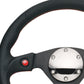 NRG Reinforced Steering Wheel (320mm) Blk Leather w/Dual Buttons