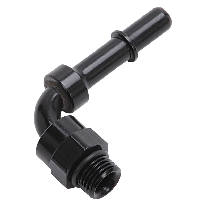 Russell Performance Adapter Fitting 3/8in SAE Quick Disconnect 90 DEG - Blk