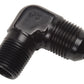 Russell Performance -8 AN to 1/2in NPT 90 Degree Flare to Pipe Adapter (Black)