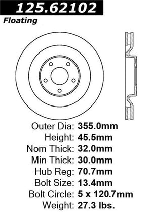 Stoptech 06-10 Corvette (Z06) / 10 Corvette Grand Sport Front Premium High Carbon Cryo Rotor