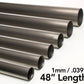 Ticon Industries .5in Diameter x 48in Length 1mm/.039in Wall Thickness Titanium Tube