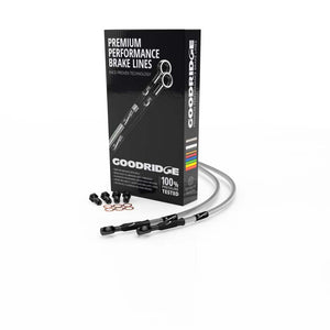 Goodridge 93-04 Kawasaki ZZR600 E1-E12H Clear Rear SS Brake Lines w/Black Fittings