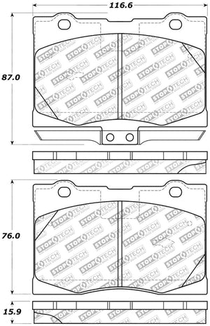 StopTech 05-12 Acura RL Street Select Front Brake Pads