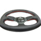 NRG Reinforced Steering Wheel (320mm Horizontal / 330mm Vertical) Leather w/Red Stitching