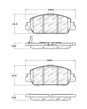 StopTech 14-18 Ford Fusion SE Luxury Street Performance Front Brake Pads