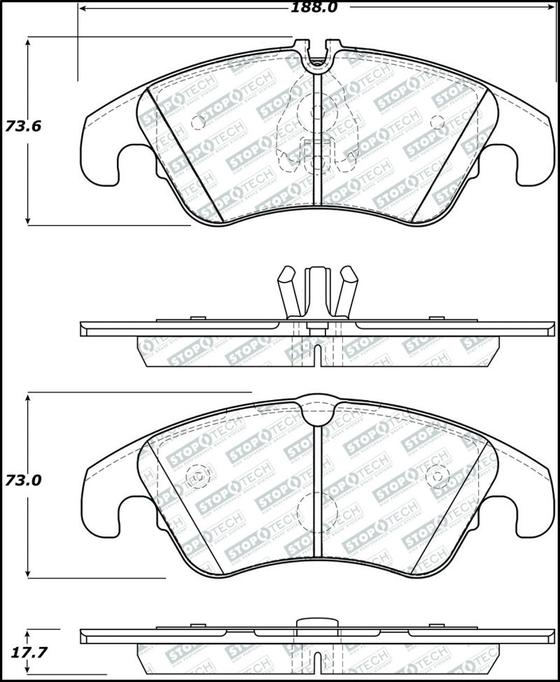 StopTech Street Select 08-17 Audi A5 Front Brake Pads