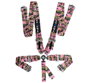 NRG SFI 16.1 5pt 3in. Seat Belt Harness/ Cam Lock - Pink Camo