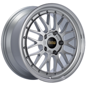 BBS LM 18x8 5x114.3 ET40 Diamond Silver Center Diamond Cut Lip Wheel - 82mm PFS/Clip Required