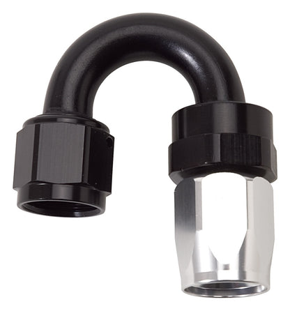 Russell Performance -6 AN Black/Silver 180 Degree Tight Radius Full Flow Swivel Hose End