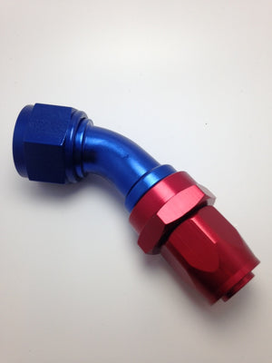 Fragola -16AN Fem x -12AN Hose 30 Degree Reducing Hose End - Blue/Red