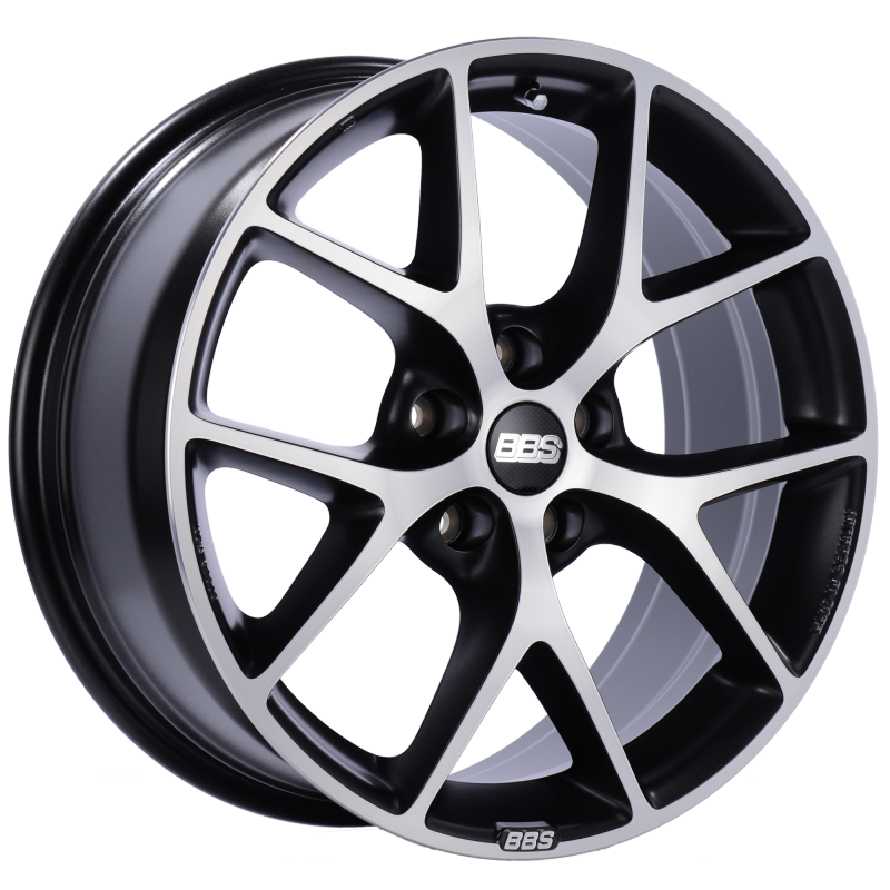 BBS SR 19x8.5 5x112 ET32 Satin Black Diamond Cut Face Wheel -82mm PFS/Clip Required