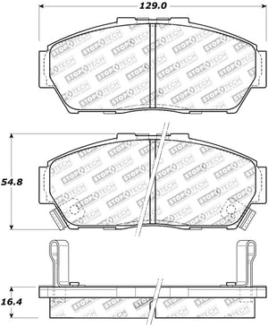 StopTech Street Touring 93-95 Honda Civic Coupe Front Brake Pads