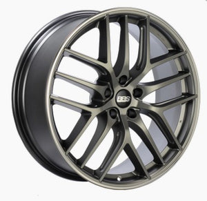 BBS CC-R 20x9 5x112 ET38 Satin Platinum Polished Rim Protector Wheel -82mm PFS/Clip Required