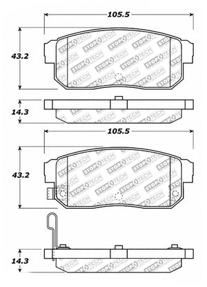 StopTech 04-11 Mazda RX-8 Street Select Rear Brake Pads