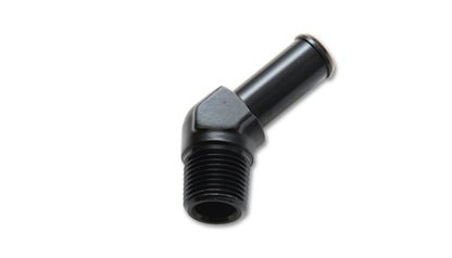 Vibrant 1/8 NPT to 1/4in Barb Straight Fitting 45 Deg Adapter - Aluminum