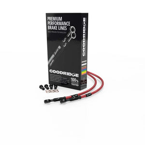 Goodridge 06-11 Kawasaki VN900 / Custom Red Front SS Brake Lines w/Black Fittings