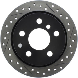 StopTech 14-15 Mini Cooper Base Slotted & Drilled Rear Left Rotor