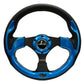 NRG Reinforced Steering Wheel (320mm) Blk w/Blue Trim